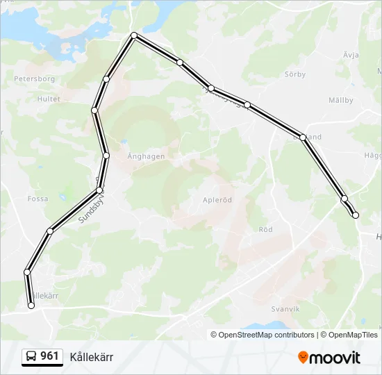 961 Bus Line Map