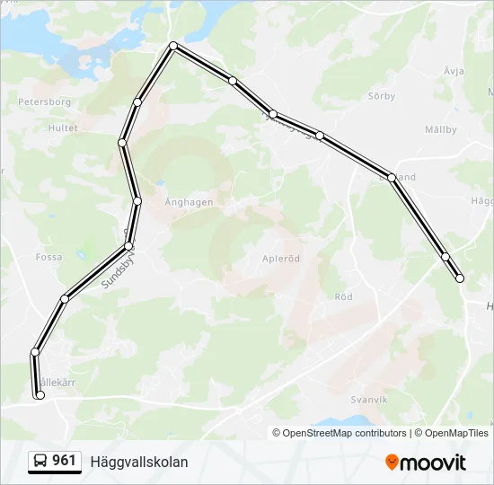 961 Bus Line Map