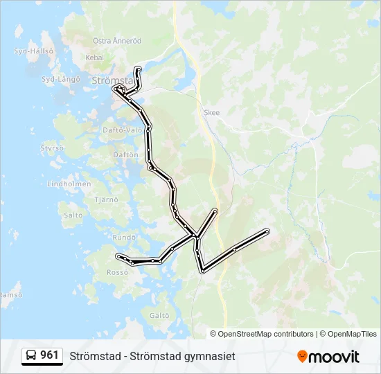 961 Bus Line Map