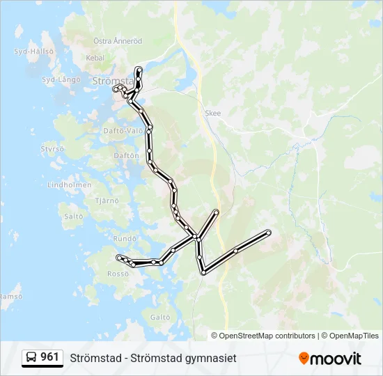 961 Bus Line Map