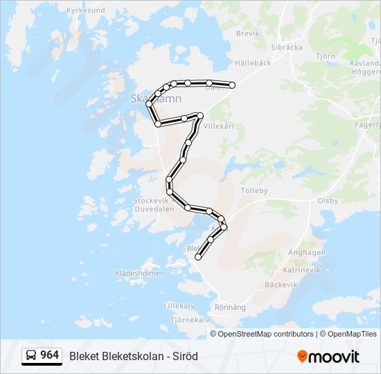 964 bus Line Map