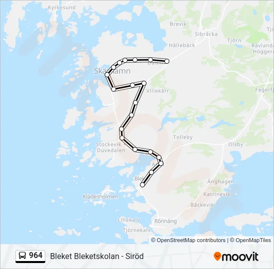 964 Bus Line Map