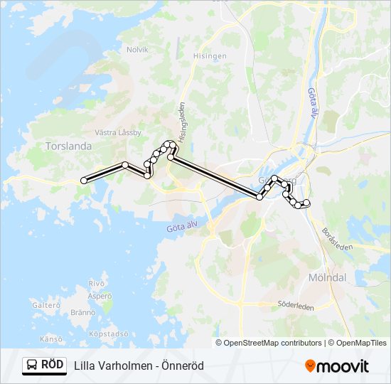 RÖD bus Line Map