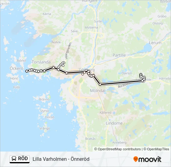 RÖD Bus Line Map
