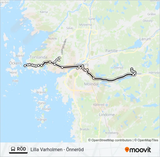 RÖD Bus Line Map
