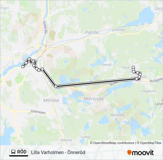RÖD Bus Line Map