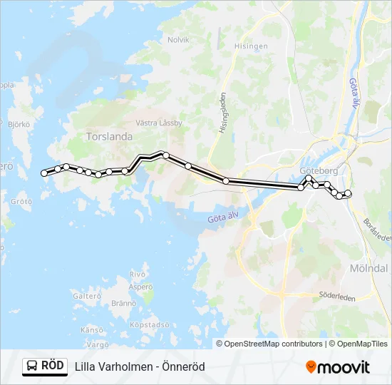 RÖD Bus Line Map