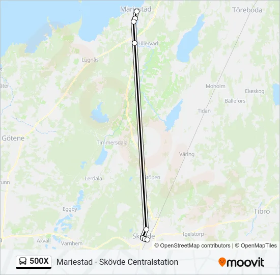 500X Bus Line Map