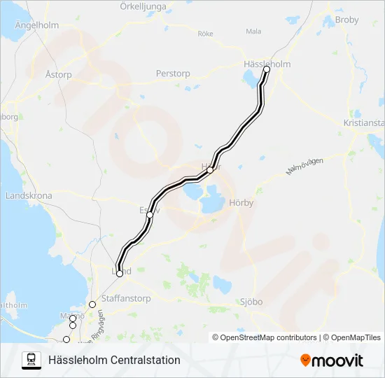 ÖRESUNDSTÅG Train Line Map