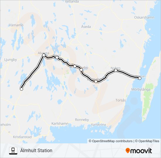 ÖRESUNDSTÅG tåg Linje karta