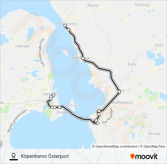 ÖRESUNDSTÅG Train Line Map