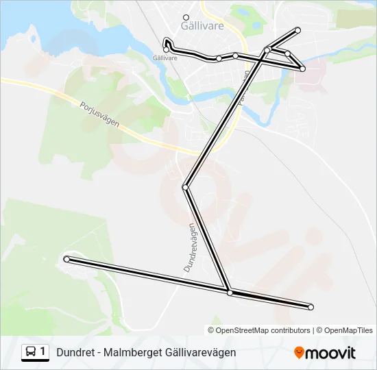 1 Bus Line Map