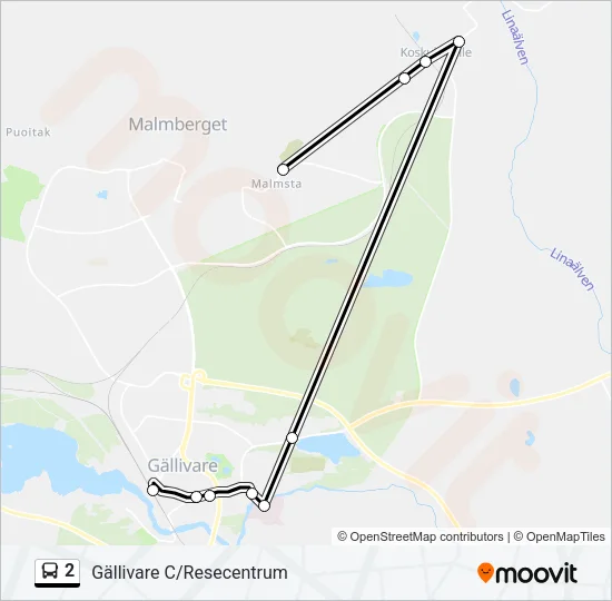 2 Bus Line Map