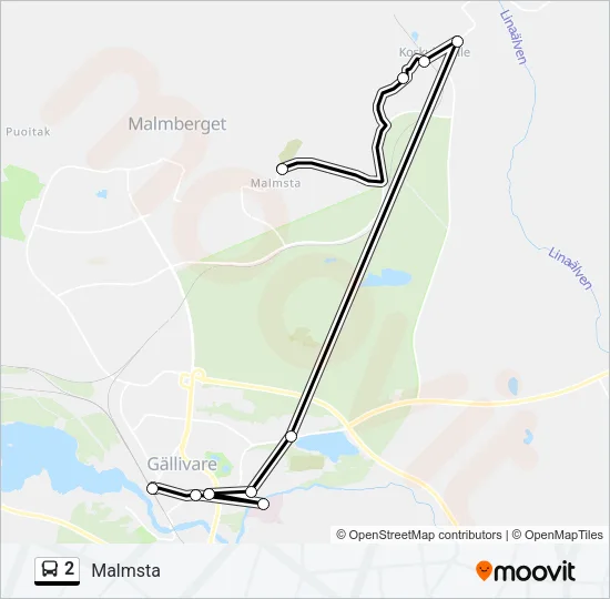 2 Bus Line Map