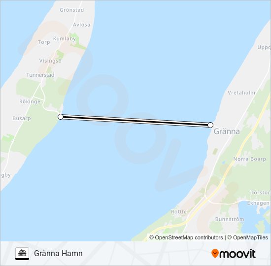 VISINGSÖLEDEN ferry Line Map