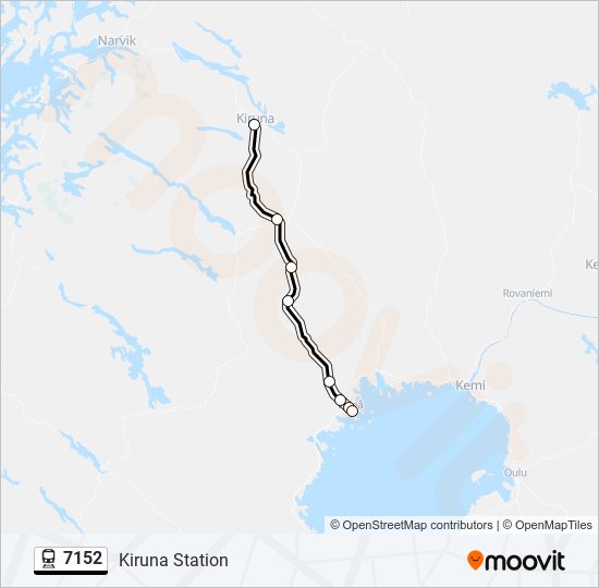 7152 tåg Linje karta