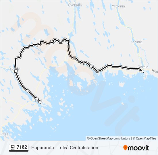 7182 tåg Linje karta