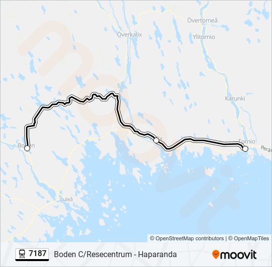 7187 tåg Linje karta