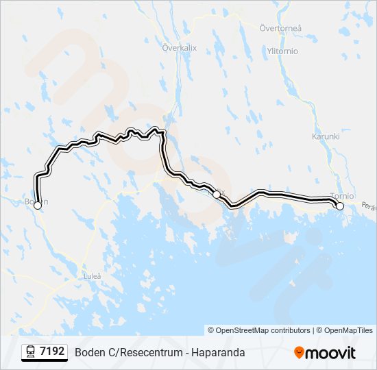 7192 tåg Linje karta