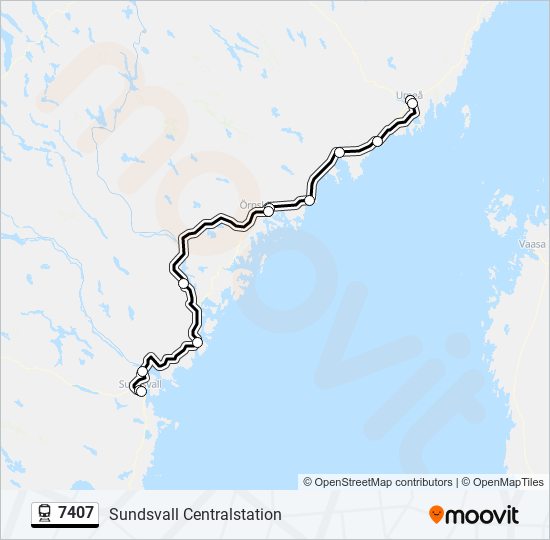 7407 tåg Linje karta