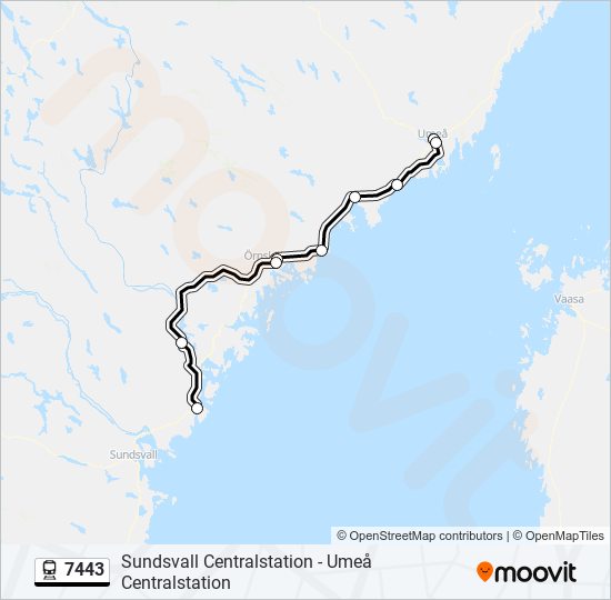 7443 tåg Linje karta