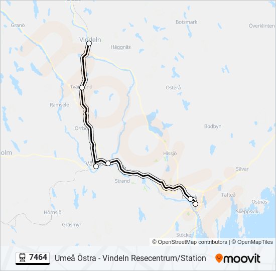 7464 tåg Linje karta