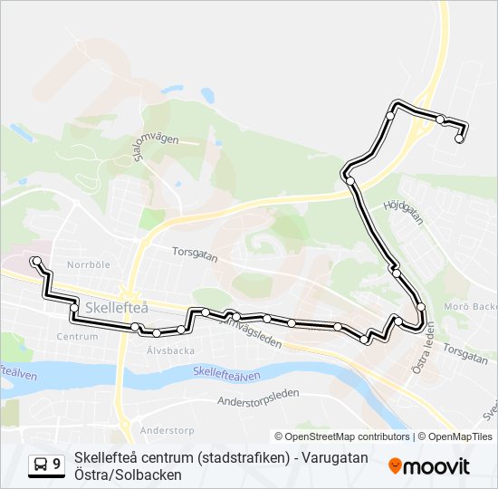 9 bus Line Map