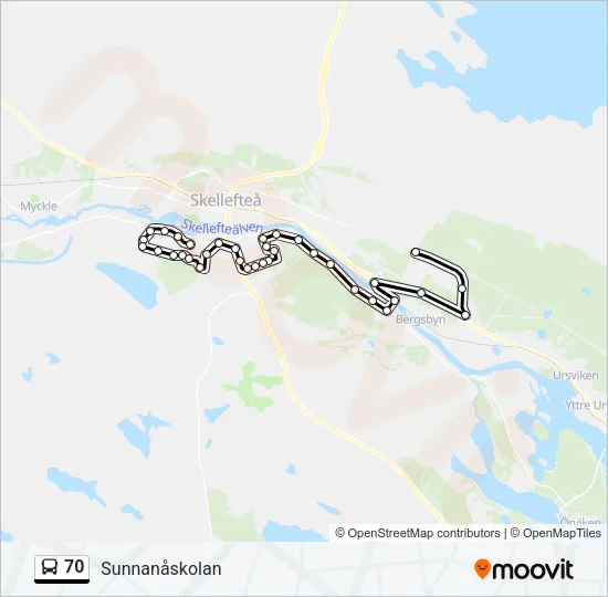 70 Bus Line Map