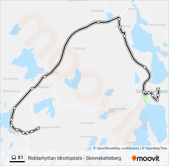 81 buss Linje karta