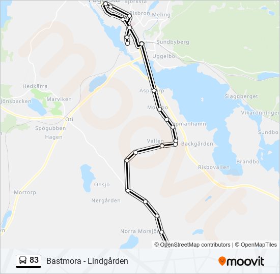 83 bus Line Map