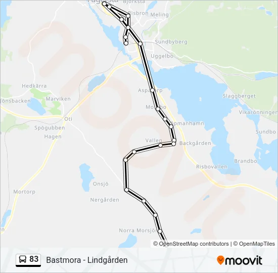 83 Bus Line Map