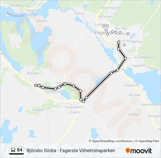 84 Bus Line Map