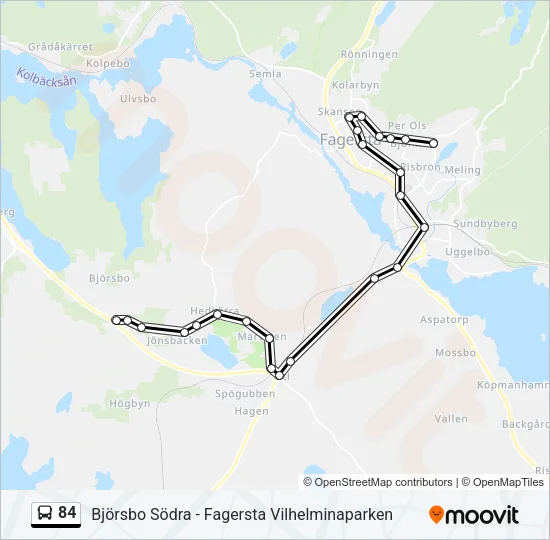 84 Bus Line Map
