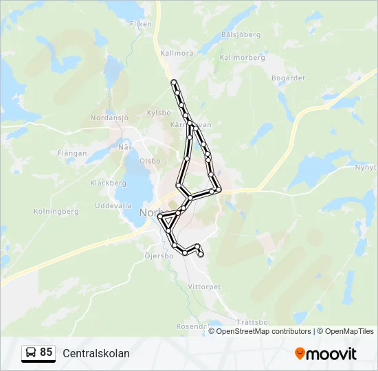 85 Bus Line Map
