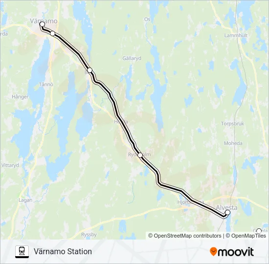 KRÖSATÅG Train Line Map