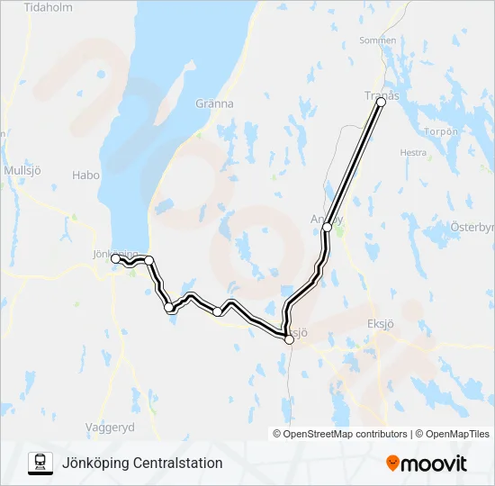 KRÖSATÅG Train Line Map