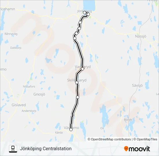 KRÖSATÅG Train Line Map