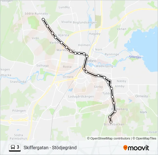 3 buss Linje karta