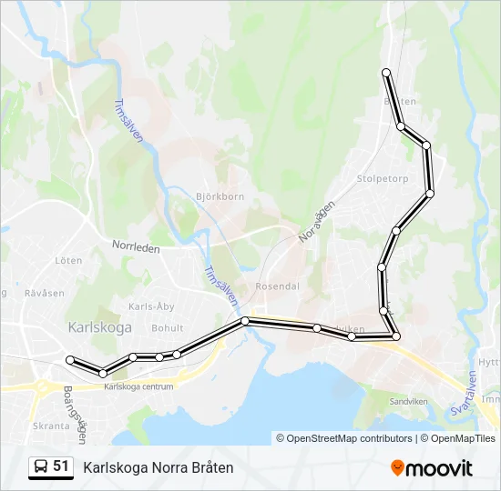 51 Bus Line Map