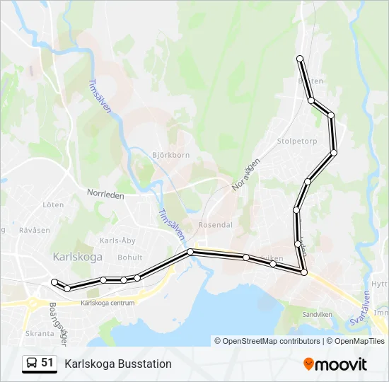 51 Bus Line Map