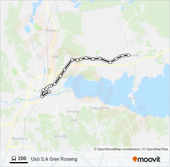 200 Bus Line Map
