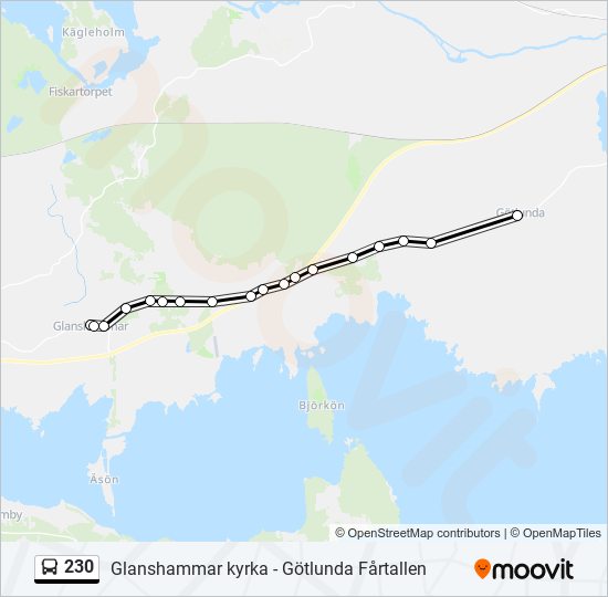 230 bus Line Map