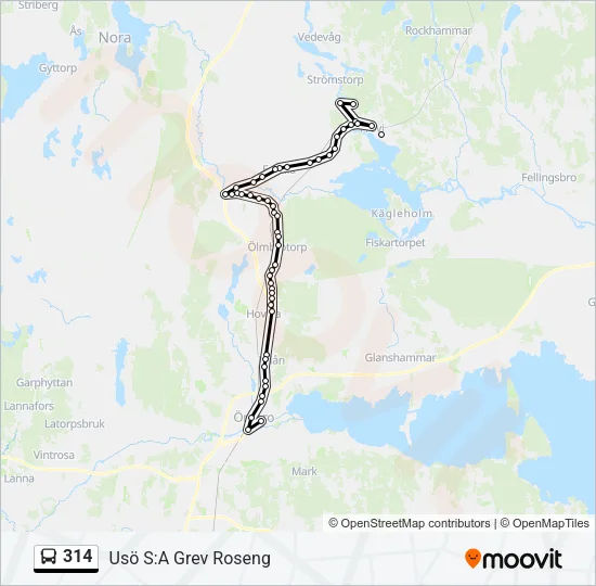 314 Bus Line Map
