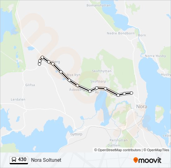 430 bus Line Map