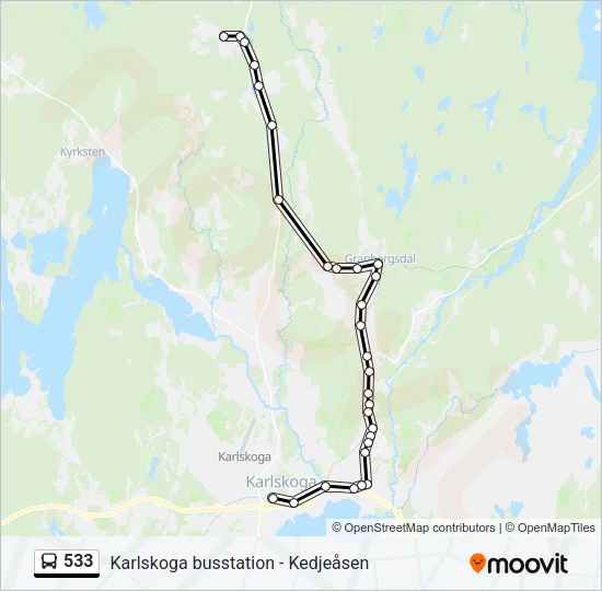 533 Bus Line Map