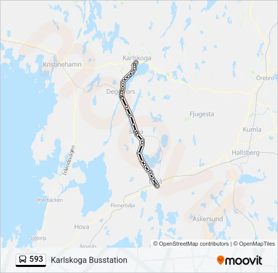 593 Bus Line Map
