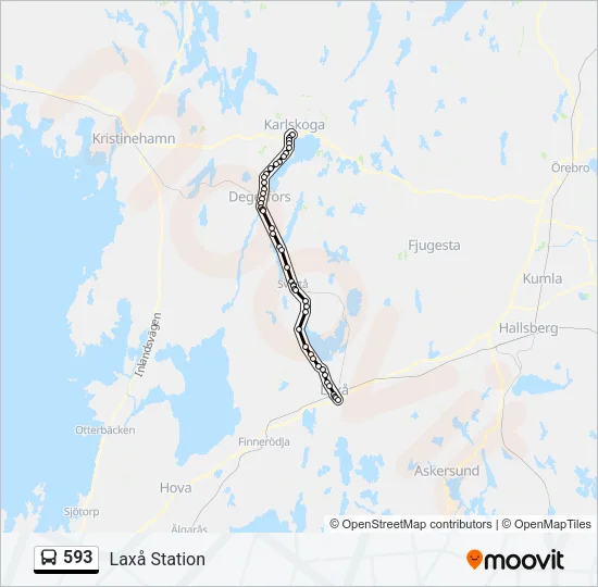 593 Bus Line Map