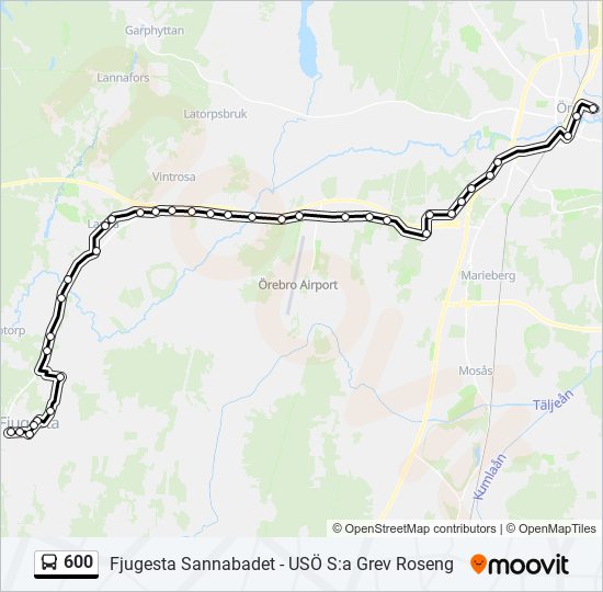 600 bus Line Map