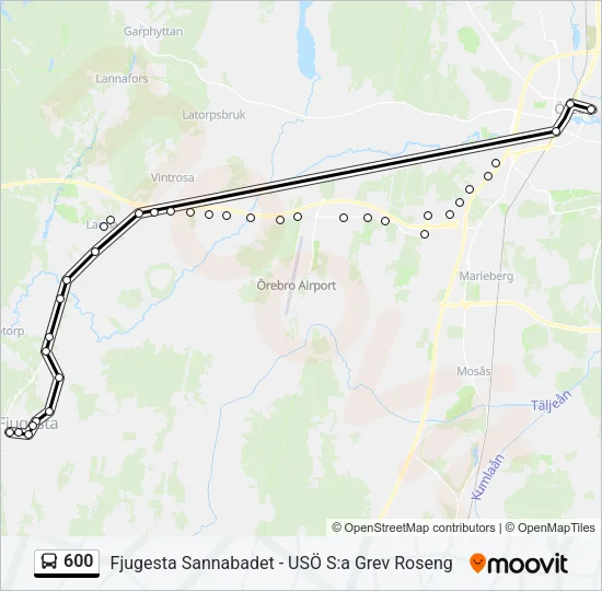 600 Bus Line Map