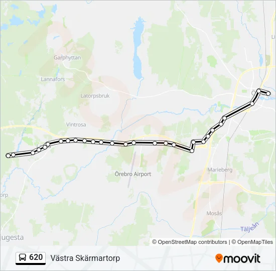 620 Bus Line Map